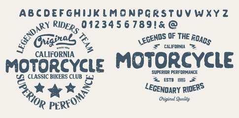 Motorcycle club community logo design.Decorative  font.