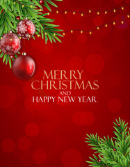 Holiday New Year and Merry Christmas Background. Vector Illustration