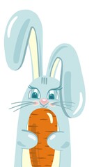 Cute cartoon bunny with carrot 