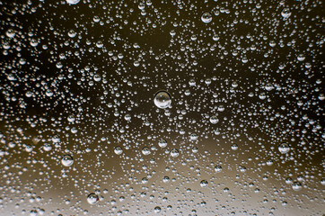 Background of air bubbles on the water surface. Close-up shot of air bubbles in liquid. Selective...
