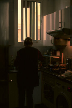 Mom Making Lunch For Family