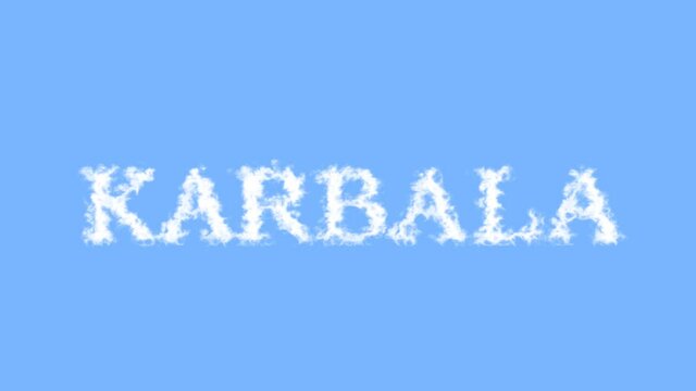 Karbala cloud text effect sky isolated background. animated text effect with high visual impact. letter and text effect. 