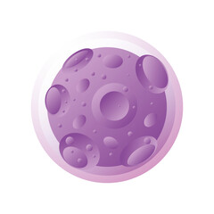 purple solar system planet on white background