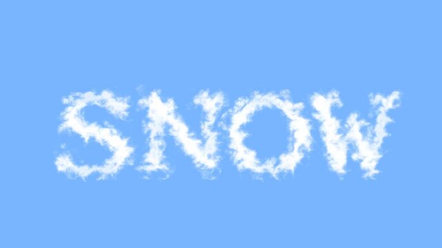 Snow cloud text effect sky isolated background. animated text effect with high visual impact. letter and text effect. 