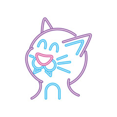 cat in neon light for halloween