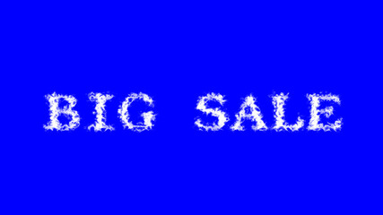 Big Sale cloud text effect blue isolated background. animated text effect with high visual impact. letter and text effect. 