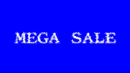 Mega Sale cloud text effect blue isolated background. animated text effect with high visual impact. letter and text effect. 