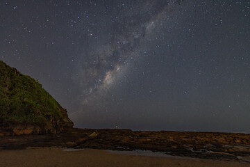 Fototapeta na wymiar Milky Way Night Sky at the Beach