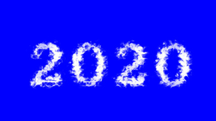 2020 cloud text effect blue isolated background. animated text effect with high visual impact. letter and text effect. 