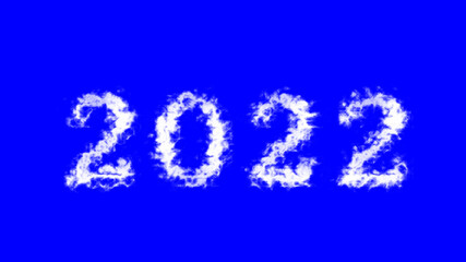 2022 cloud text effect blue isolated background. animated text effect with high visual impact. letter and text effect. 