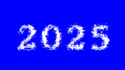 2025 cloud text effect blue isolated background. animated text effect with high visual impact. letter and text effect. 