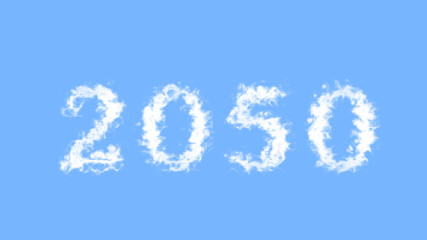 2050 cloud text effect sky isolated background. animated text effect with high visual impact. letter and text effect. 