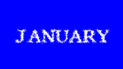January cloud text effect blue isolated background. animated text effect with high visual impact. letter and text effect. 