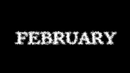 February cloud text effect black isolated background. animated text effect with high visual impact. letter and text effect. 
