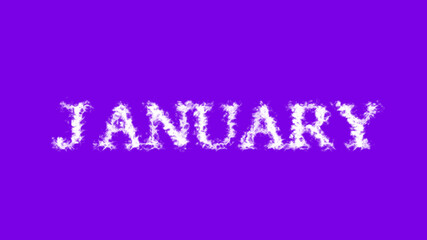 January cloud text effect violet isolated background. animated text effect with high visual impact. letter and text effect. 