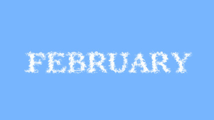February cloud text effect sky isolated background. animated text effect with high visual impact. letter and text effect. 