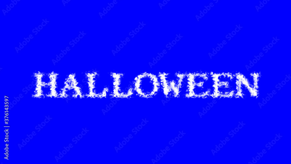 Fototapete Halloween cloud text effect blue isolated background. animated text effect with high visual impact. letter and text effect. 