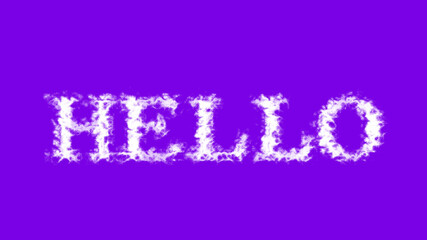 Hello cloud text effect violet isolated background. animated text effect with high visual impact. letter and text effect. 