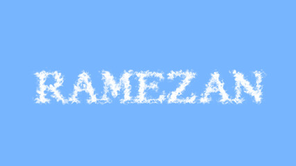 Ramezan cloud text effect sky isolated background. animated text effect with high visual impact. letter and text effect. 