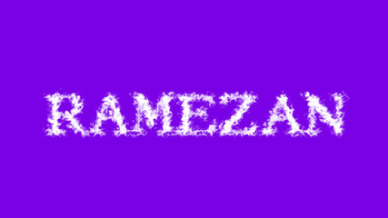 Ramezan cloud text effect violet isolated background. animated text effect with high visual impact. letter and text effect. 