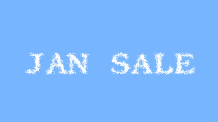 Jan Sale cloud text effect sky isolated background. animated text effect with high visual impact. letter and text effect. 