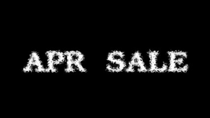 Apr Sale cloud text effect black isolated background. animated text effect with high visual impact. letter and text effect. 