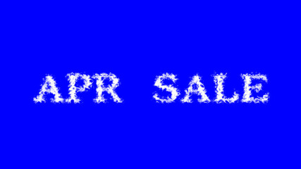 Apr Sale cloud text effect blue isolated background. animated text effect with high visual impact. letter and text effect. 