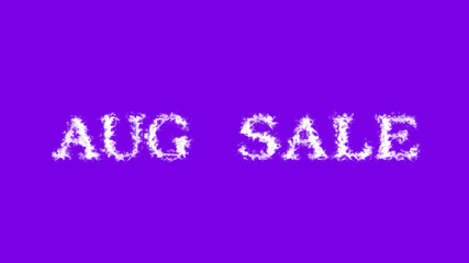 Aug Sale cloud text effect violet isolated background. animated text effect with high visual impact. letter and text effect. 