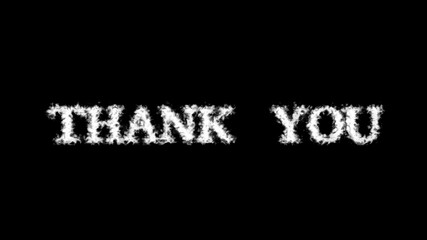 Thank You cloud text effect black isolated background. animated text effect with high visual impact. letter and text effect. 