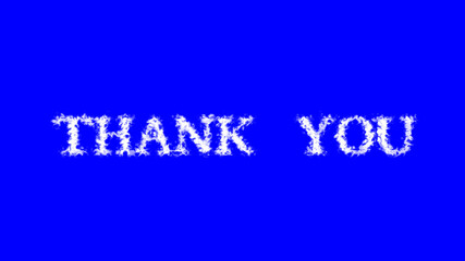 Thank You cloud text effect blue isolated background. animated text effect with high visual impact. letter and text effect. 