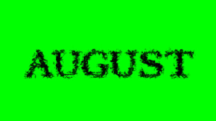 August smoke text effect green isolated background. animated text effect with high visual impact. letter and text effect. 
