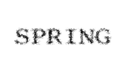 Spring smoke text effect white isolated background. animated text effect with high visual impact. letter and text effect. 