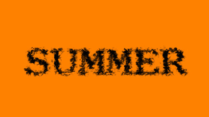 Summer smoke text effect orange isolated background. animated text effect with high visual impact. letter and text effect. 
