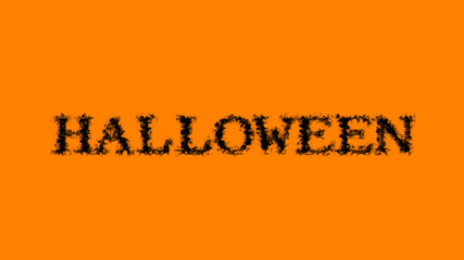 Halloween smoke text effect orange isolated background. animated text effect with high visual impact. letter and text effect. 