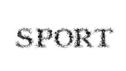 Sport smoke text effect white isolated background. animated text effect with high visual impact. letter and text effect. 