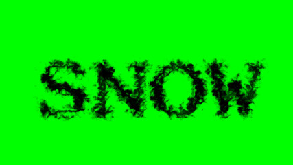 Snow smoke text effect green isolated background. animated text effect with high visual impact. letter and text effect. 