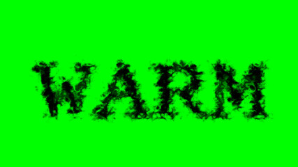 Warm smoke text effect green isolated background. animated text effect with high visual impact. letter and text effect. 