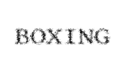 Boxing smoke text effect white isolated background. animated text effect with high visual impact. letter and text effect. 