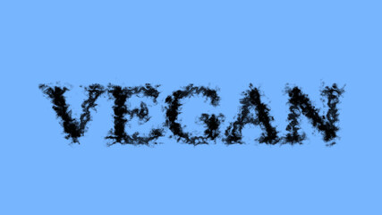 Vegan smoke text effect sky isolated background. animated text effect with high visual impact. letter and text effect. 