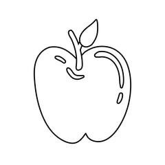 apple fresh fruit line style icon