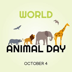 World Animal Day Vector Illustration