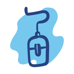 Obraz premium mouse hardware line style icon