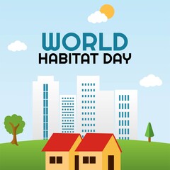 World Habitat Day Vector Illustration