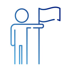 human figure avatar with flag gradient style icon
