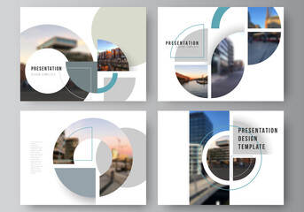 Vector layout of the presentation slides design business templates, multipurpose template for presentation brochure. Background with abstract circle round banners. Corporate business concept template