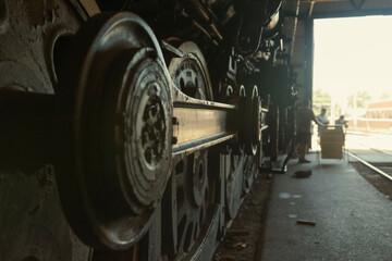 wheel of a steam locomotive