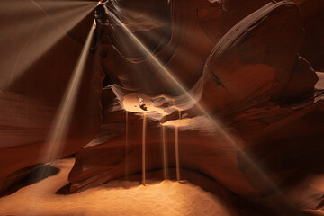 Sunlight in the famous Antelope Canyon, page, arizona, usa. 