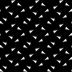 Triangular blocks wallpaper. Repeated geometrical figures background. Seamless surface pattern design with polygons. Mosaic motif. Digital paper with jagged triangles for web designing. Vector artwork