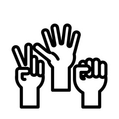 Obraz premium hands human symbols line style icon