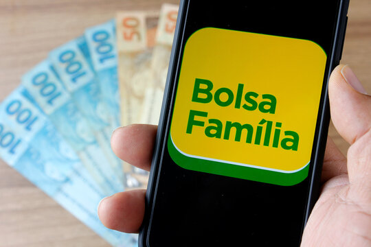 Rio de Janeiro, Brazil - September 5, 2020: Logo Bolsa Família. Financial aid given by the Brazilian Federal Government to low-income families